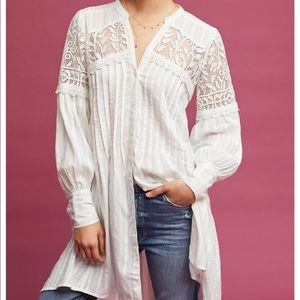 Anthropologie Feather Bone Lucille Pintucked Tunic